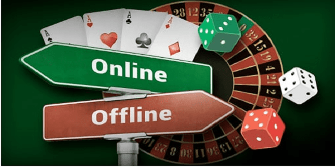 Where do online casinos differ from traditional brick-and-mortar establishments